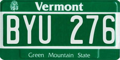 VT license plate BYU276