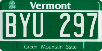 VT license plate BYU297