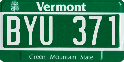 VT license plate BYU371