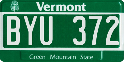 VT license plate BYU372