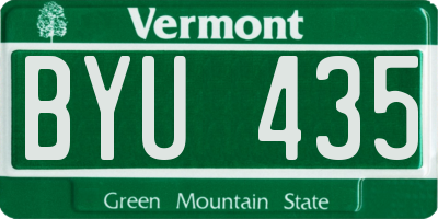 VT license plate BYU435