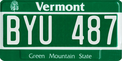 VT license plate BYU487