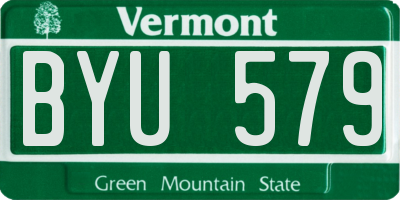 VT license plate BYU579