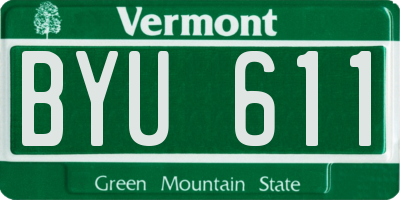 VT license plate BYU611