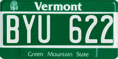 VT license plate BYU622