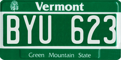 VT license plate BYU623