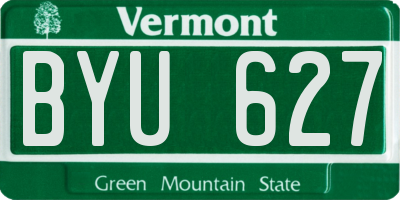 VT license plate BYU627
