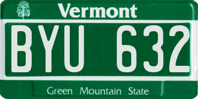 VT license plate BYU632