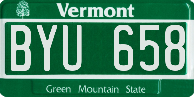 VT license plate BYU658