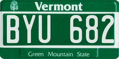 VT license plate BYU682