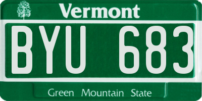 VT license plate BYU683