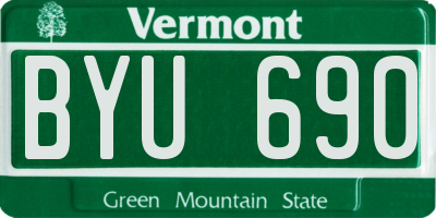 VT license plate BYU690