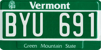 VT license plate BYU691