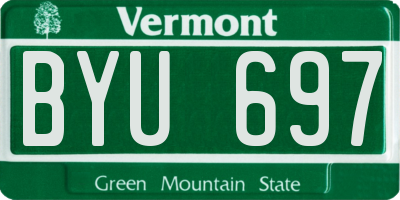 VT license plate BYU697