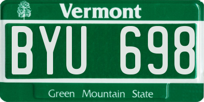 VT license plate BYU698