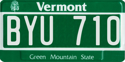 VT license plate BYU710