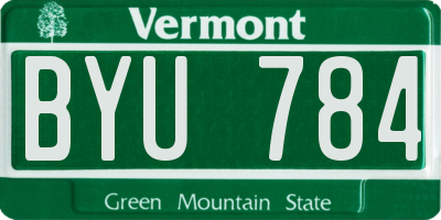 VT license plate BYU784