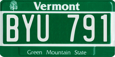 VT license plate BYU791