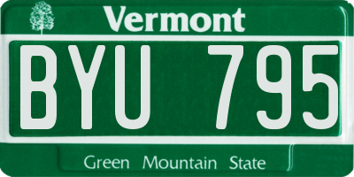 VT license plate BYU795
