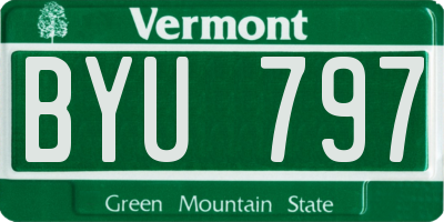 VT license plate BYU797