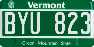 VT license plate BYU823