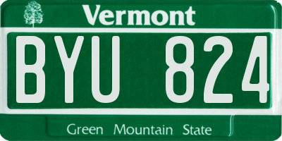 VT license plate BYU824