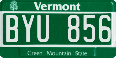 VT license plate BYU856