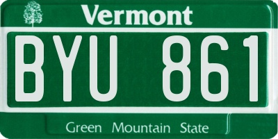 VT license plate BYU861