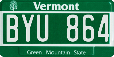 VT license plate BYU864