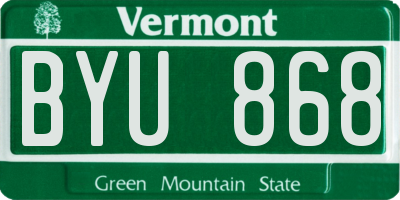 VT license plate BYU868