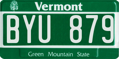 VT license plate BYU879