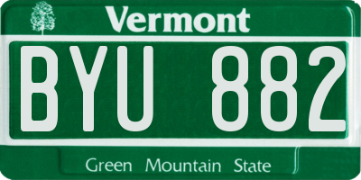 VT license plate BYU882