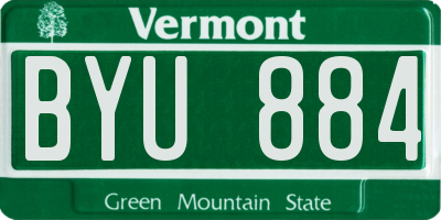 VT license plate BYU884