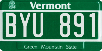 VT license plate BYU891