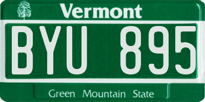 VT license plate BYU895