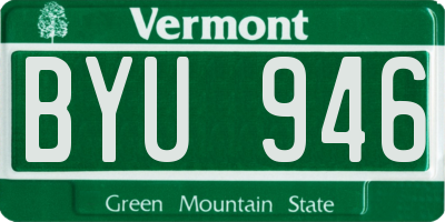 VT license plate BYU946