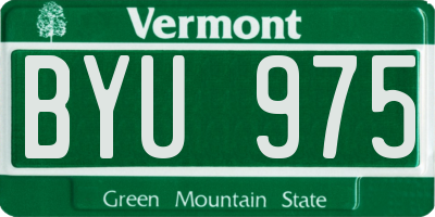 VT license plate BYU975