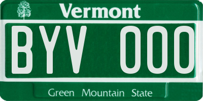 VT license plate BYV000