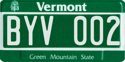 VT license plate BYV002