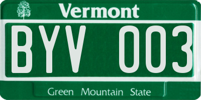 VT license plate BYV003