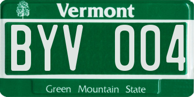 VT license plate BYV004