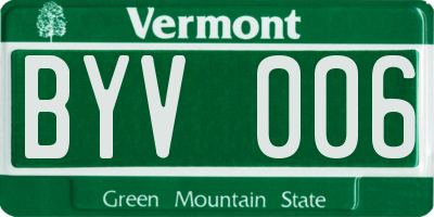 VT license plate BYV006