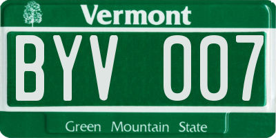 VT license plate BYV007