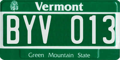 VT license plate BYV013