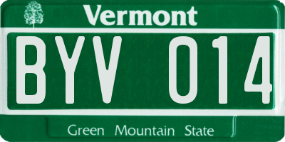 VT license plate BYV014