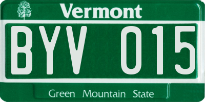 VT license plate BYV015