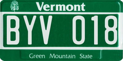 VT license plate BYV018