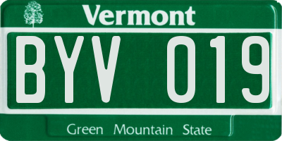 VT license plate BYV019
