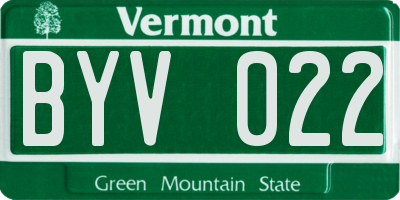 VT license plate BYV022