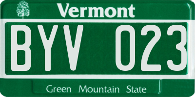 VT license plate BYV023